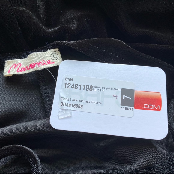 NWT Anthropologie Maronie Black velvet mini dress Size L - Picture 8 of 8